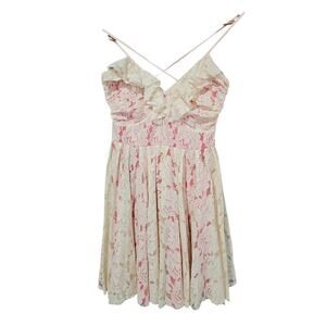 Chelsea & Violet Allover Lace Dress Coral Size S NWT